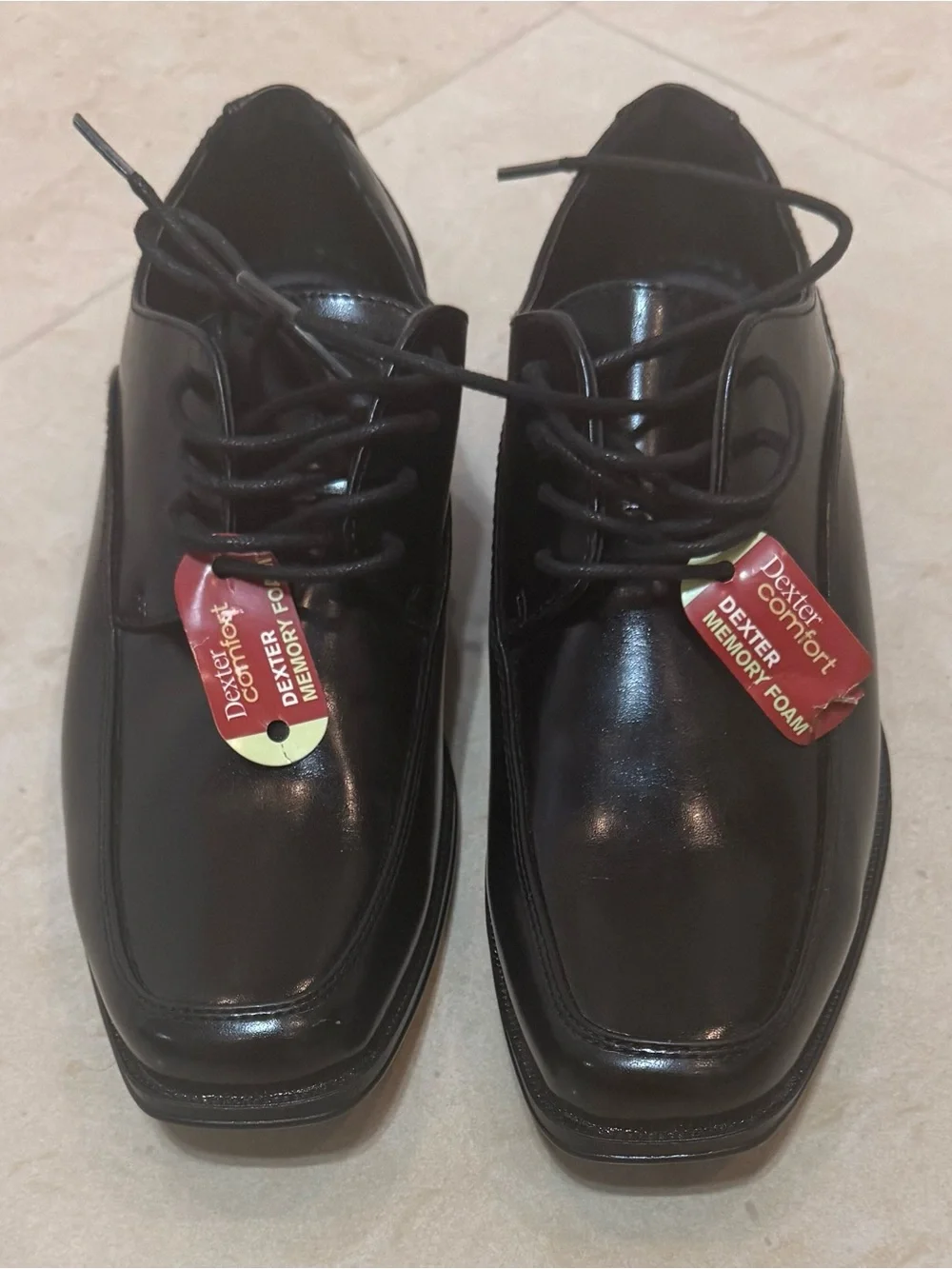 Dexter Comfort Memory Foam Black Synthetiques Lace-Up Dress  Shoes Size :7”